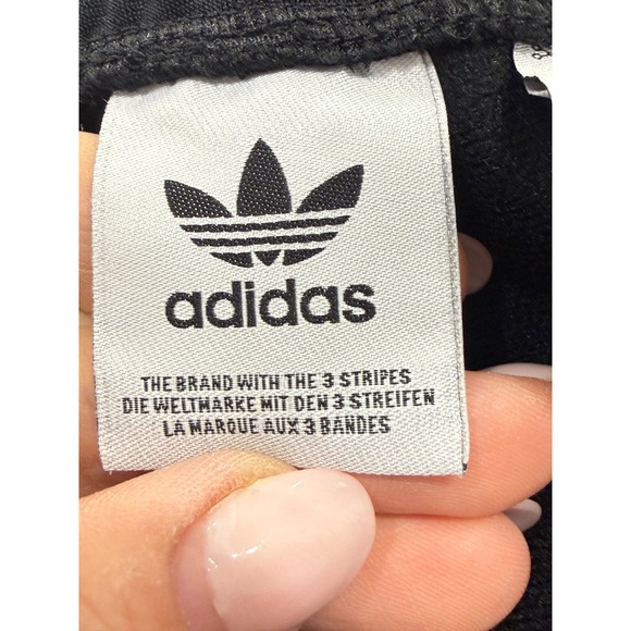 Adidas Snap Track Pants Black White 3 Stripe Tearaway Joggers Womens XS Retro - Picture 5 of 10